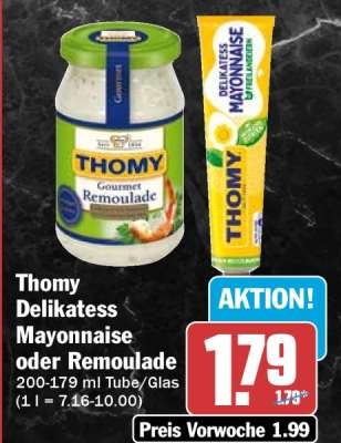 Thomy Delikatess Mayonnaise oder Remoulade