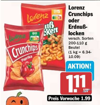 Lorenz Crunchips oder Erdnusslocken
