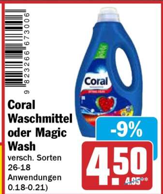 Coral Waschmittel oder Magic Wash