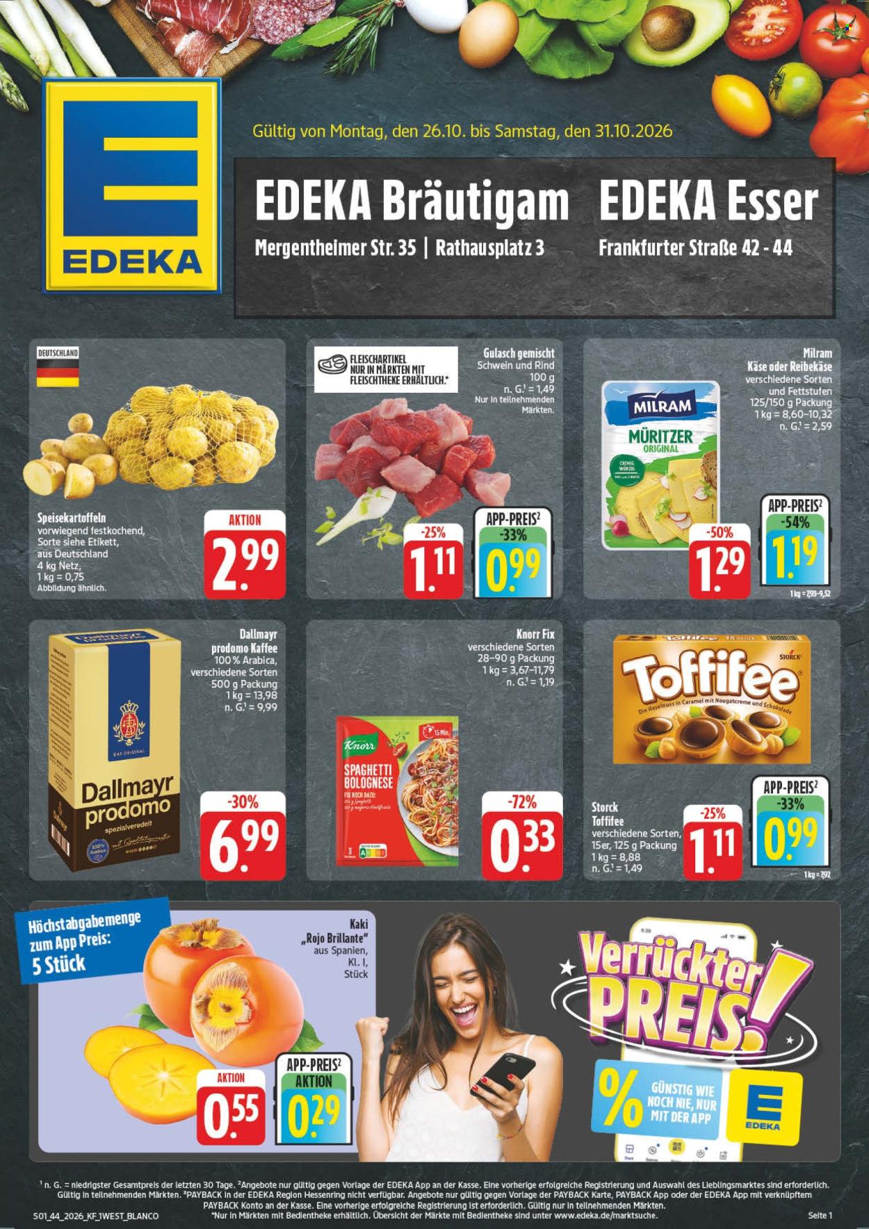 Edeka Prospekte  - 26.10.2026 - 31.10.2026. Seite 1