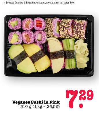 Veganes Sushi in Pink