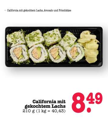 California mit gekochtem Lachs