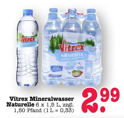 Vitrex Mineralwasser Naturelle