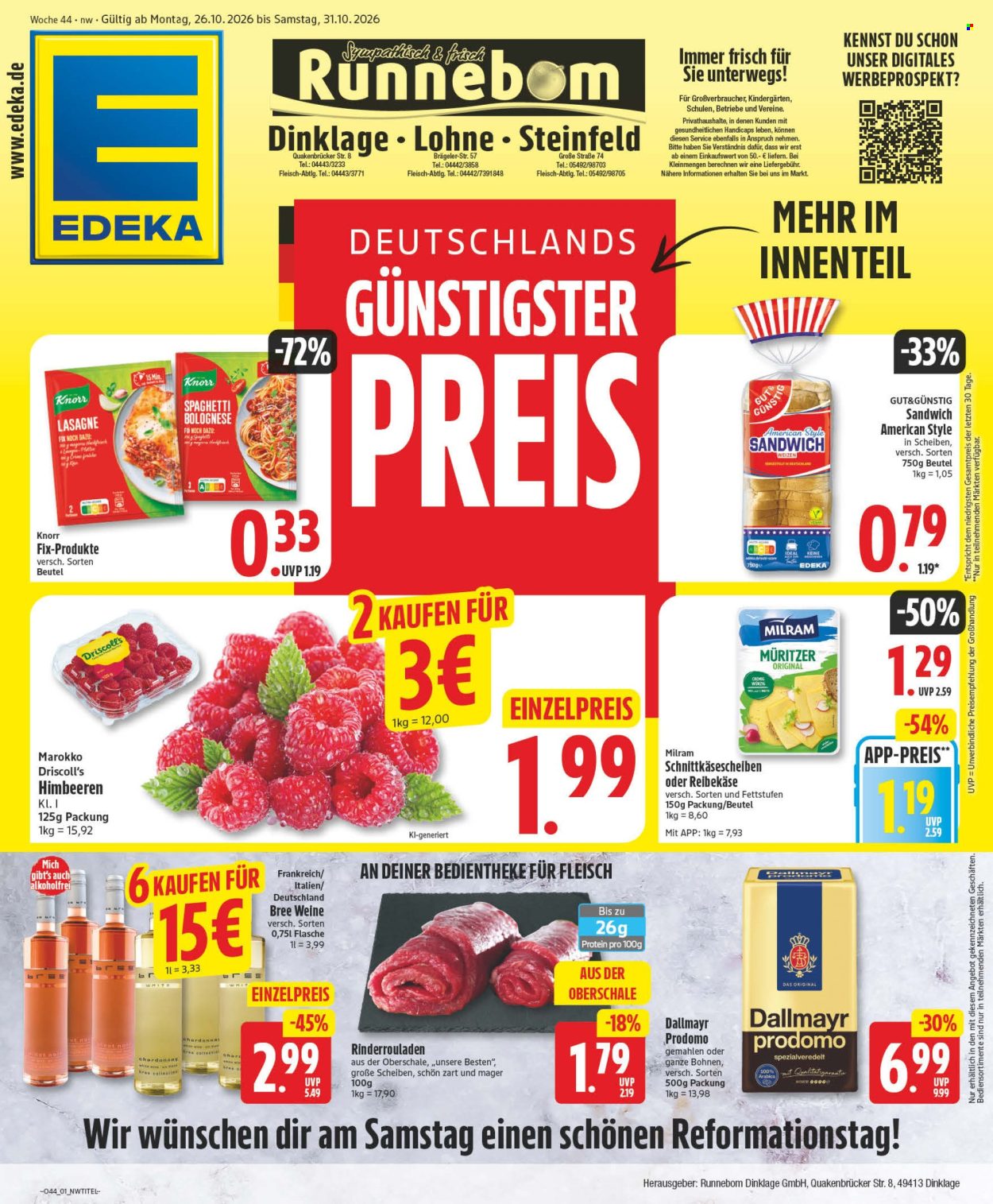 Edeka Prospekte  - 26.10.2026 - 31.10.2026. Seite 1