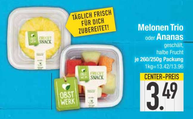 Melonen Trio oder Ananas