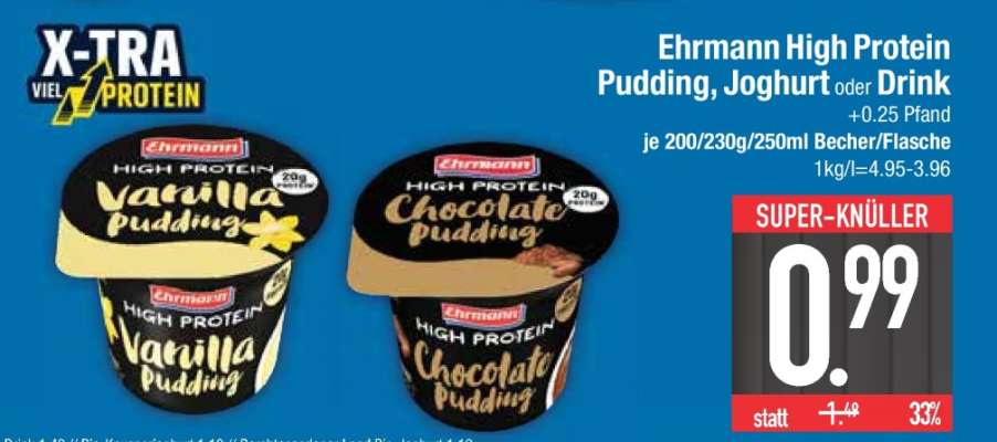 Ehrmann High Protein Pudding, Joghurt oder Drink