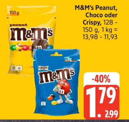 M&M's Peanut, Choco oder Crispy