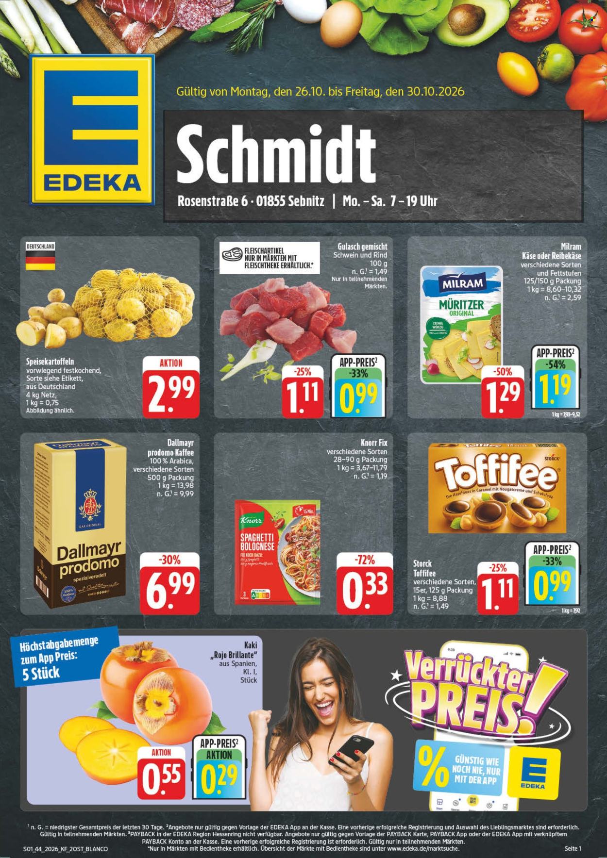 Edeka Prospekte  - 26.10.2026 - 31.10.2026. Seite 1