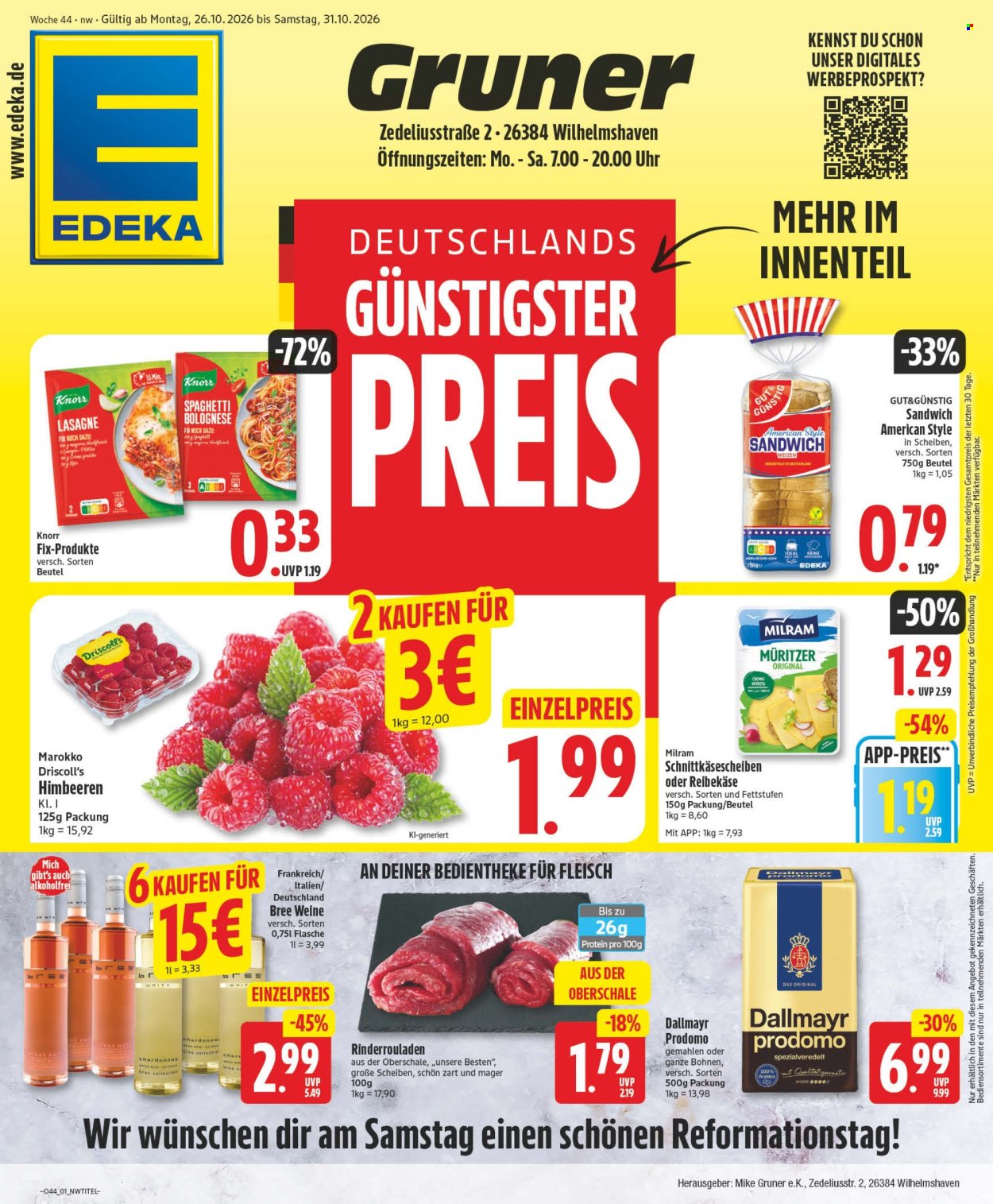 Edeka Prospekte  - 26.10.2026 - 31.10.2026. Seite 1