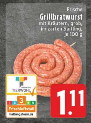 Frische Grillbratwurst