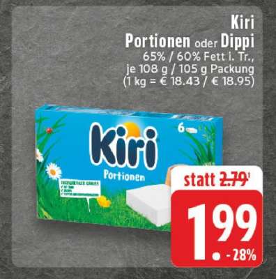 Kiri Portionen oder Dippi