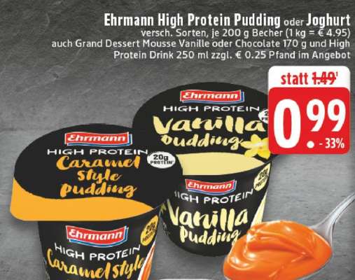 Ehrmann High Protein Pudding oder Joghurt