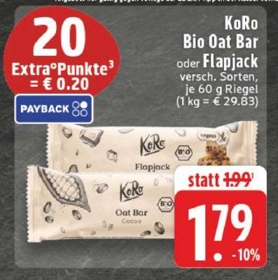 KoRo Bio Oat Bar oder Flapjack