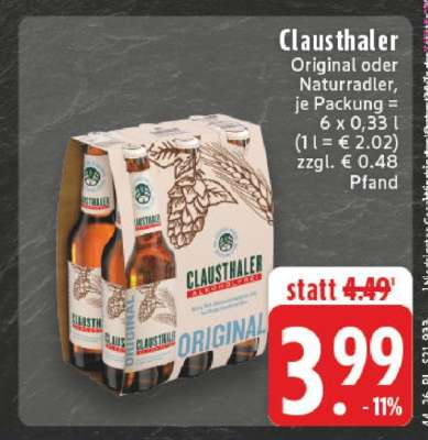 Clausthaler Original oder Naturradler