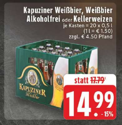 Kapuziner Weißbier, Weißbier alkoholfrei oder Kellerweizen