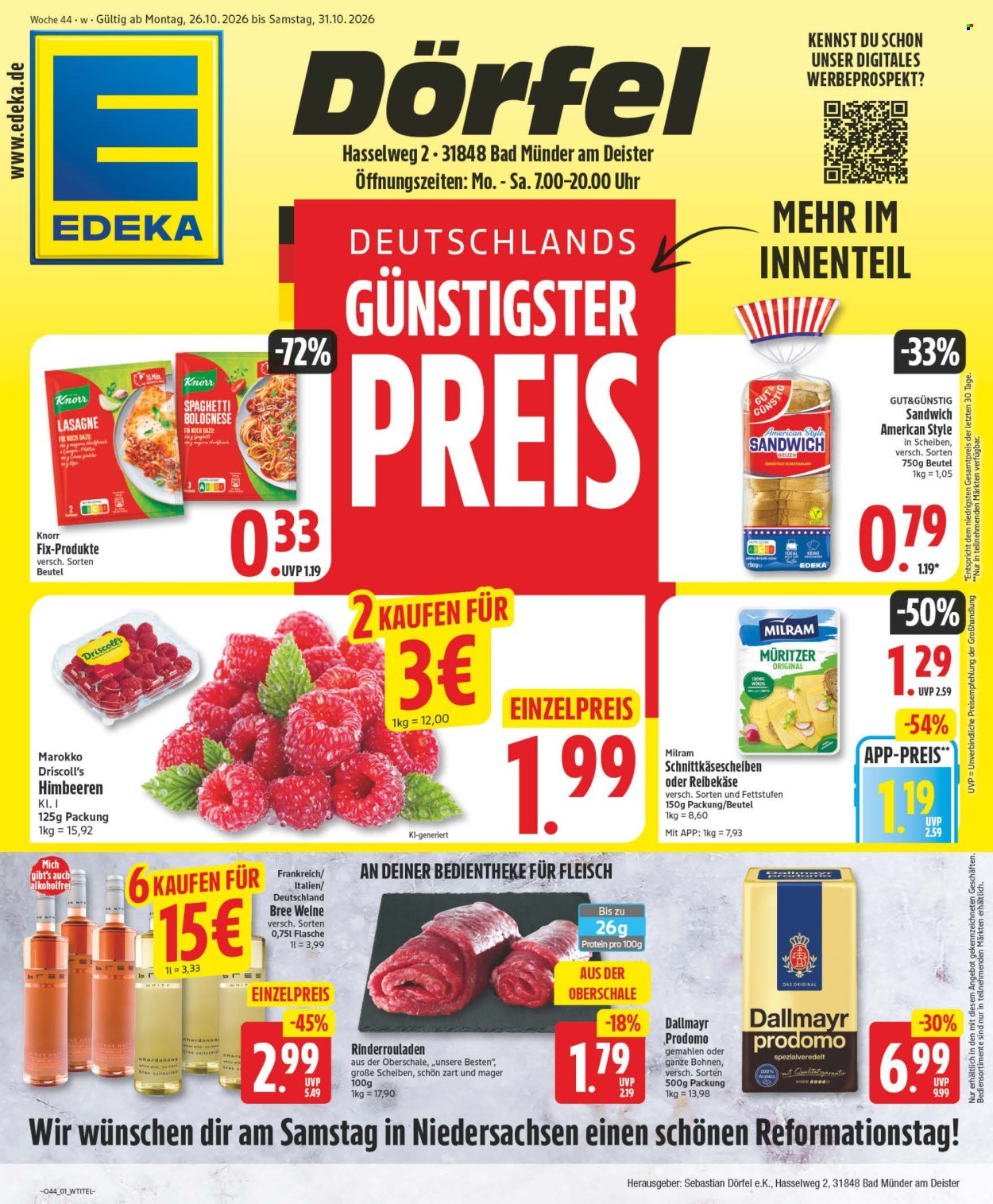 Edeka Prospekte  - 26.10.2026 - 31.10.2026. Seite 1