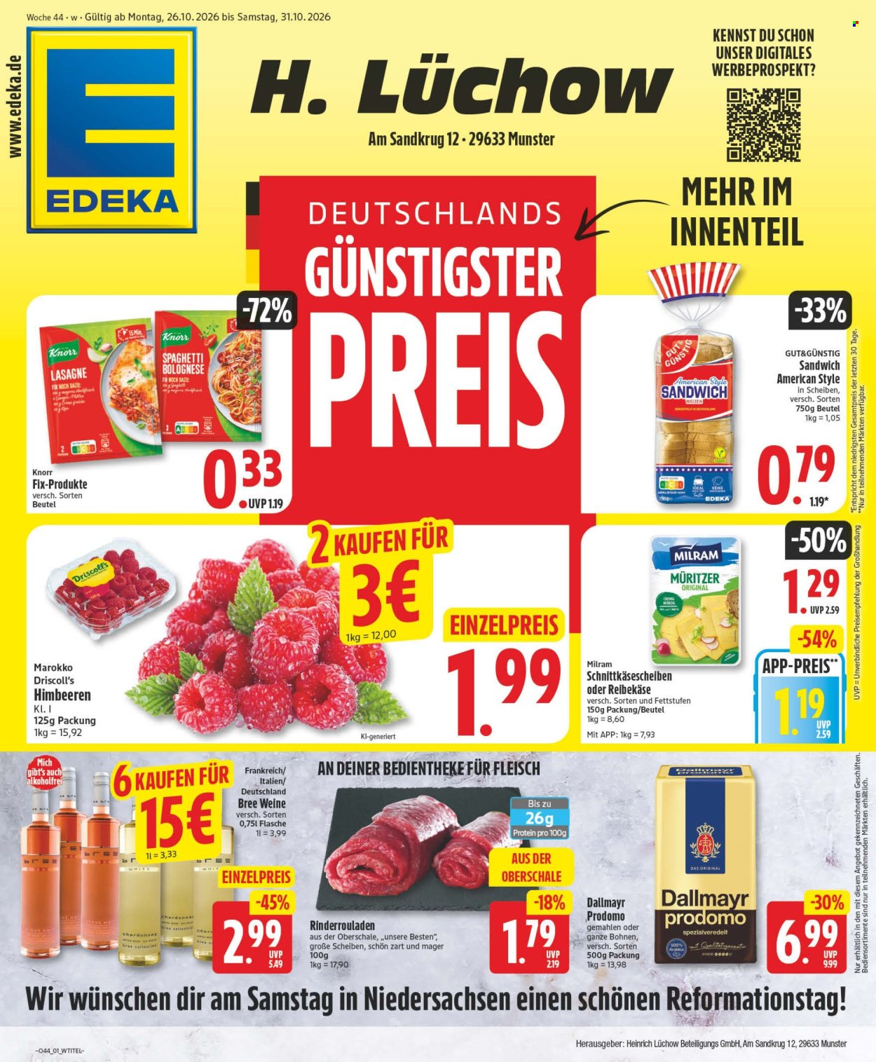 Edeka Prospekte  - 26.10.2026 - 31.10.2026. Seite 1