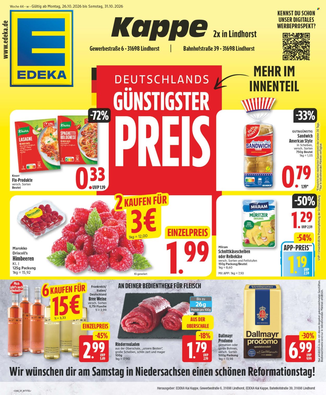 Edeka Prospekte  - 26.10.2026 - 31.10.2026. Seite 1