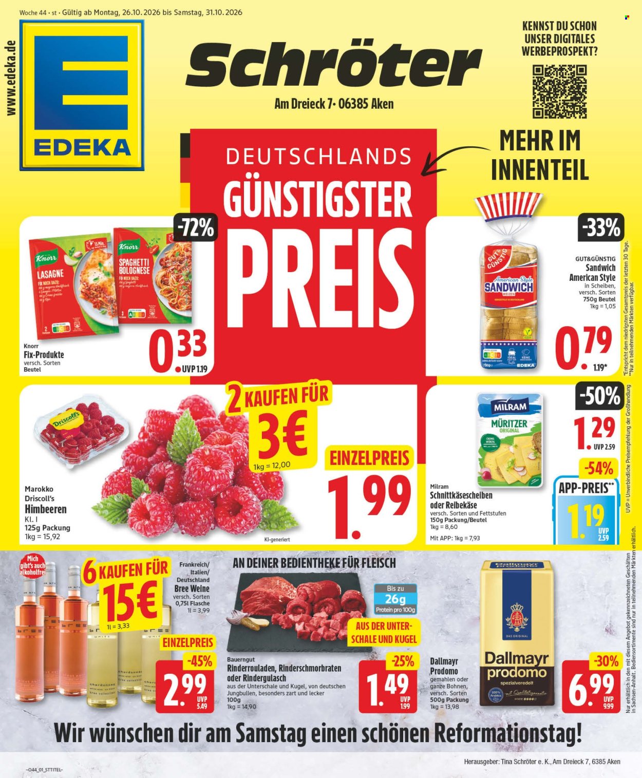 Edeka Prospekte  - 26.10.2026 - 31.10.2026. Seite 1
