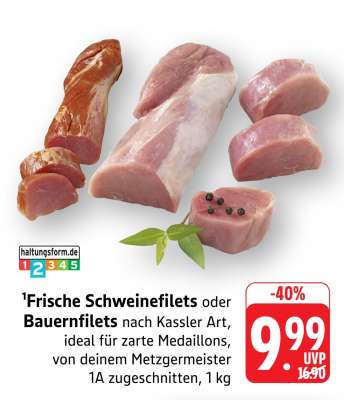 Frische Schweinefilets oder Bauernfilets