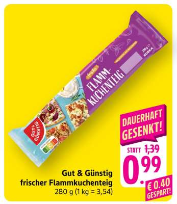 Gut & Günstig frischer Flammkuchenteig