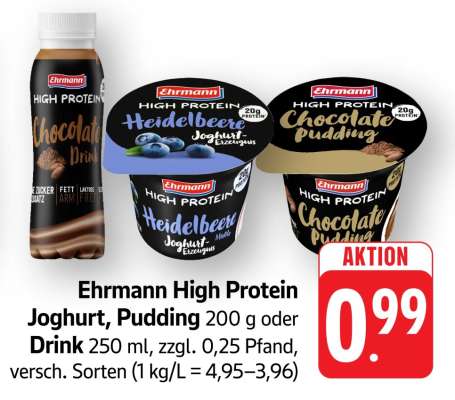 Ehrmann High Protein Joghurt, Pudding oder Drink