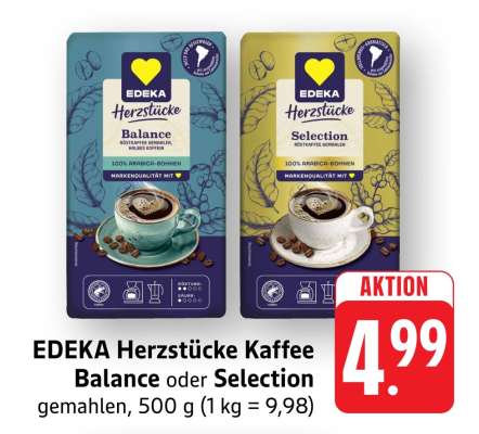 EDEKA Herzstücke Kaffee Balance oder Selection