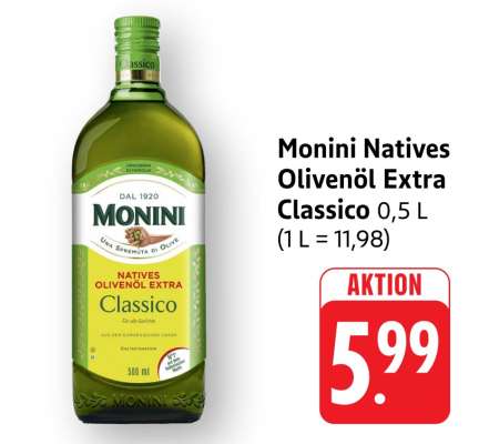 Monini Natives Olivenöl Extra Classico 0,5 L
