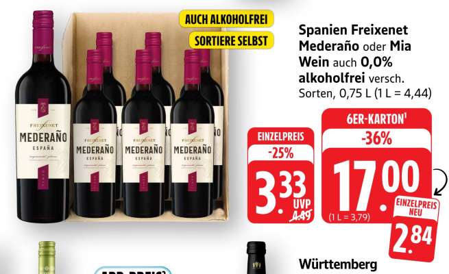 Spanien Freixenet Mederaño oder Mia Wein