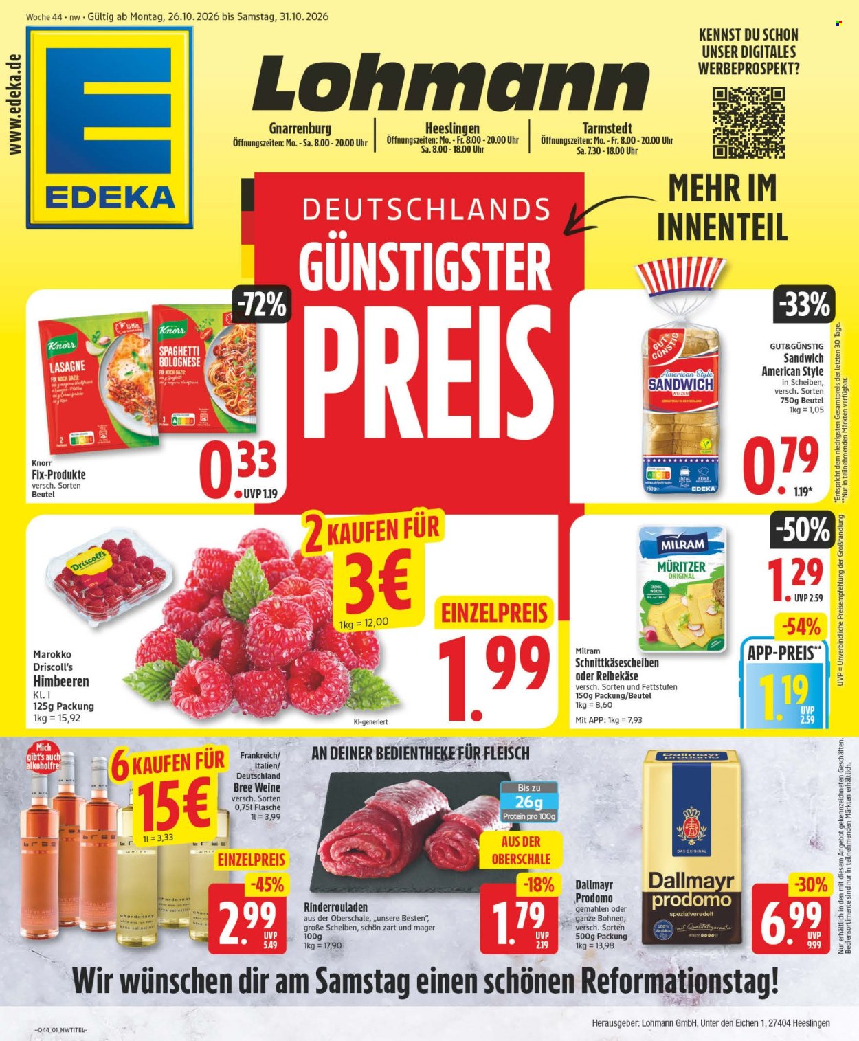 Edeka Prospekte  - 26.10.2026 - 31.10.2026. Seite 1