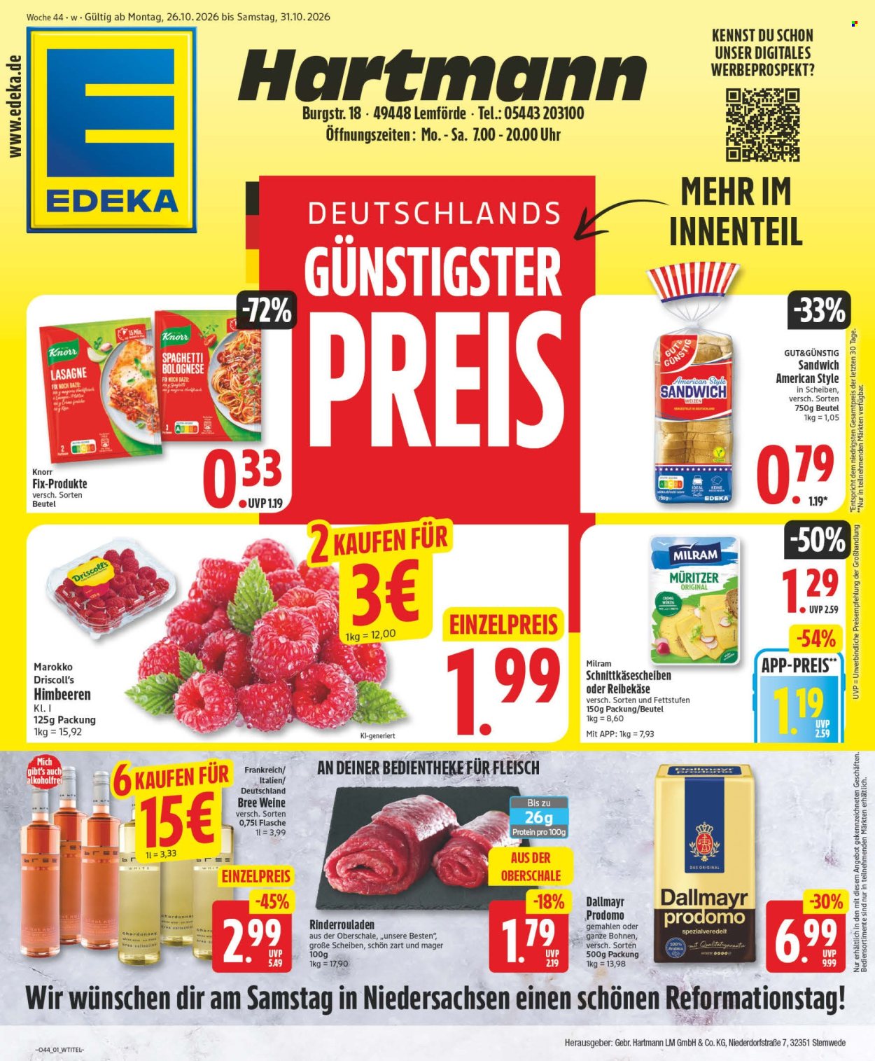 Edeka Prospekte  - 26.10.2026 - 31.10.2026. Seite 1