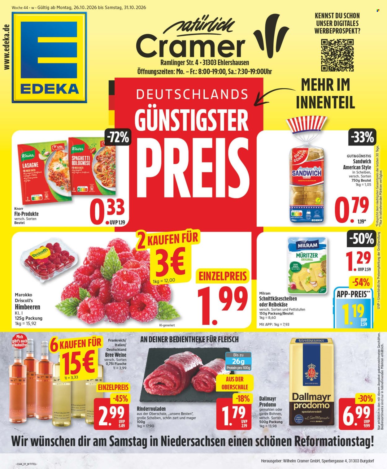 Edeka Prospekte  - 26.10.2026 - 31.10.2026. Seite 1