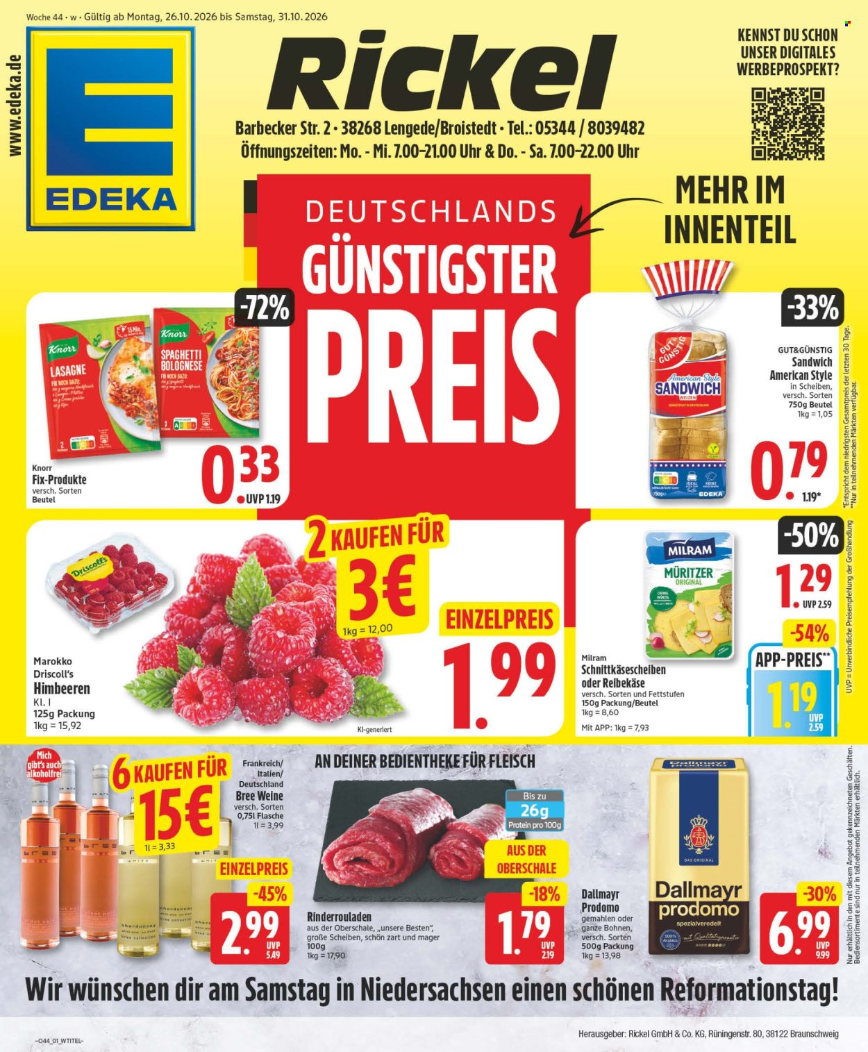 Edeka Prospekte  - 26.10.2026 - 31.10.2026. Seite 1