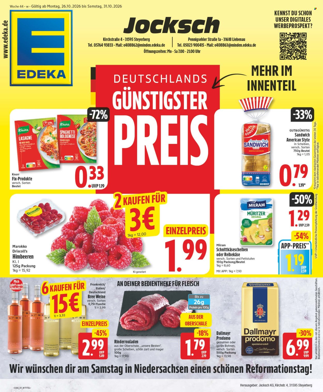 Edeka Prospekte  - 26.10.2026 - 31.10.2026. Seite 1