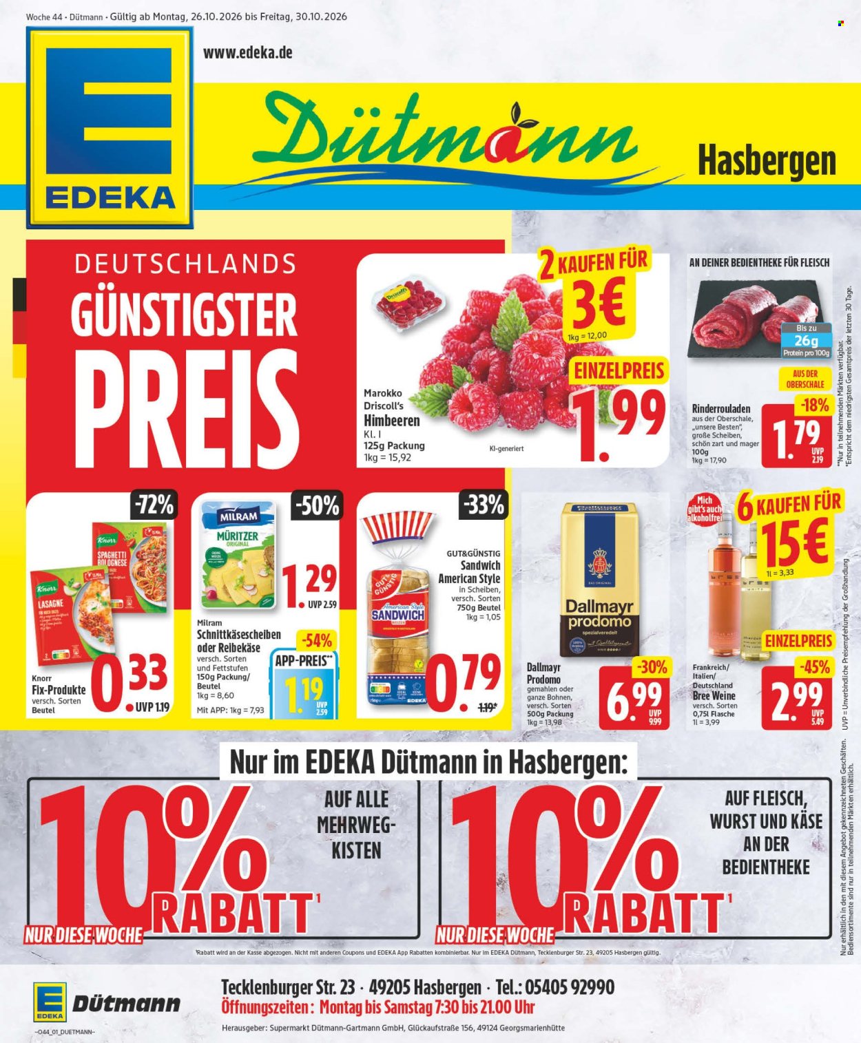 Edeka Prospekte  - 26.10.2026 - 31.10.2026. Seite 1