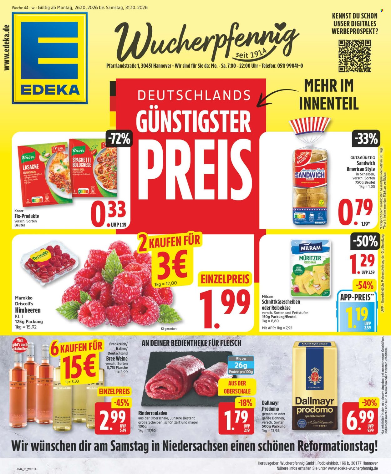 Edeka Prospekte  - 26.10.2026 - 31.10.2026. Seite 1