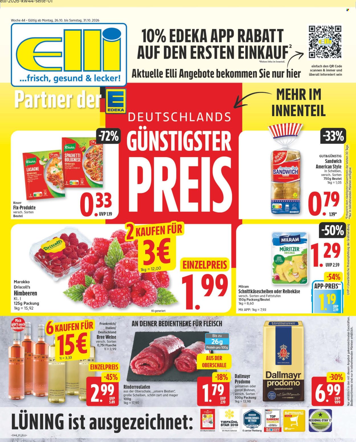 Edeka Prospekte  - 26.10.2026 - 31.10.2026. Seite 1