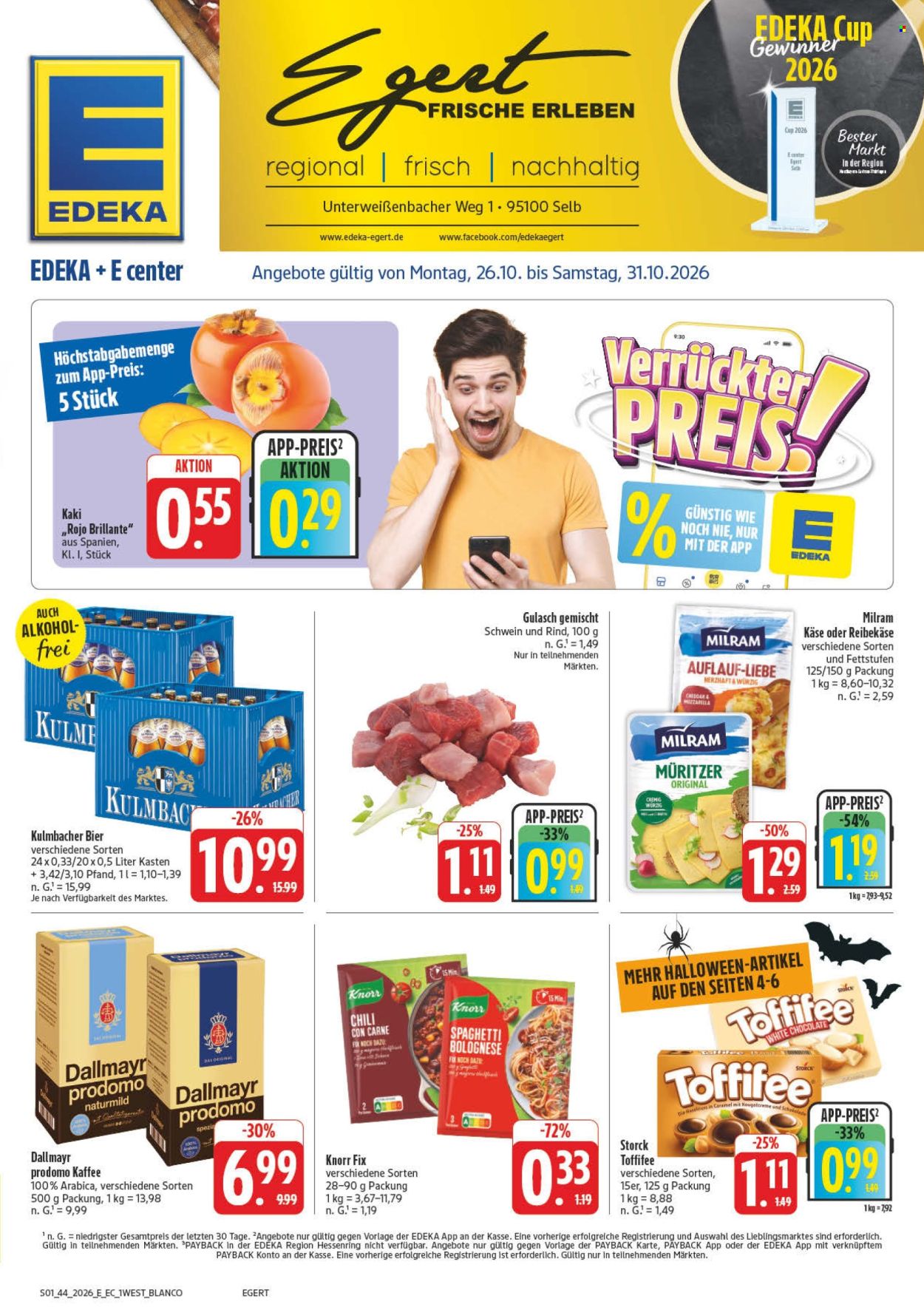 E center Prospekte  - 26.10.2026 - 31.10.2026. Seite 1