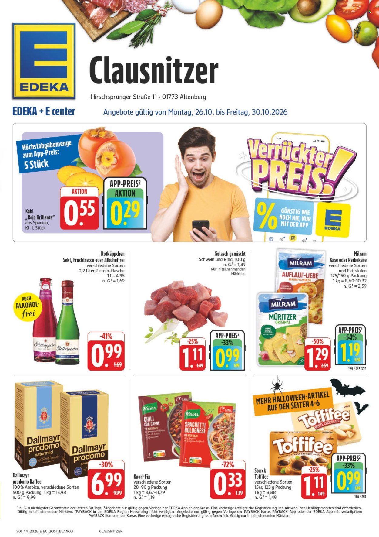 Edeka Prospekte  - 26.10.2026 - 31.10.2026. Seite 1