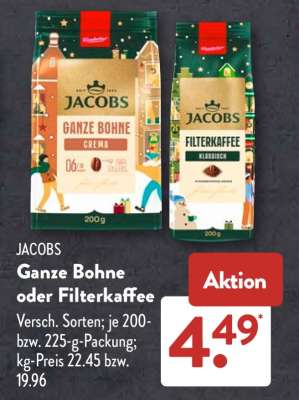 JACOBS Ganze Bohne oder Filterkaffee