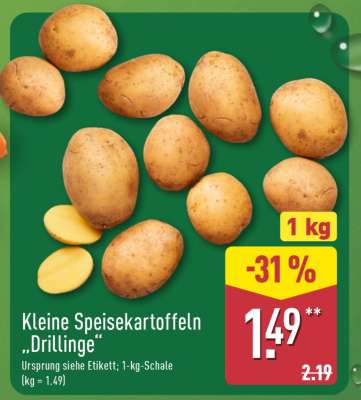 Kleine Speisekartoffeln „Drillinge“