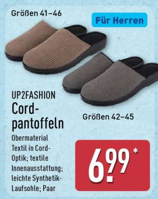 UP2FASHION Cordpantoffeln