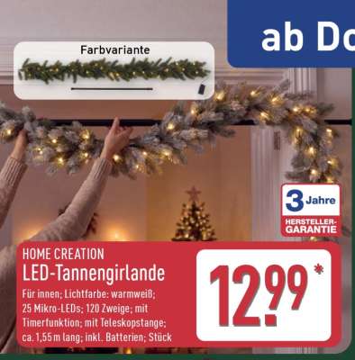 HOME CREATION LED-Tannengirlande