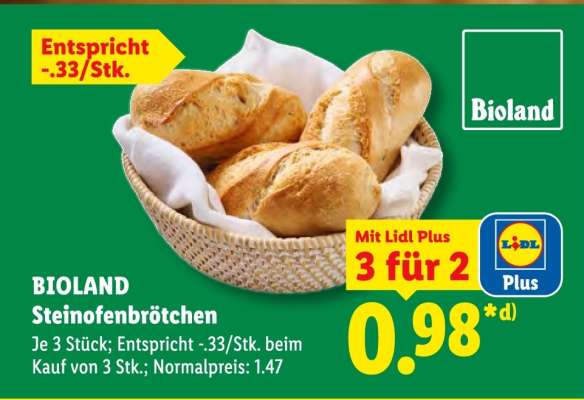 Bioland Steinofenbrötchen