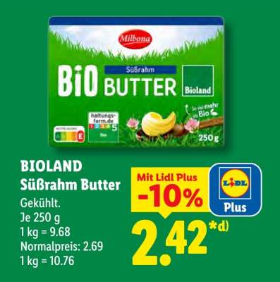 Bioland Süßrahm Butter
