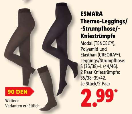 ESMARA Thermo-Leggings/-Strumpfhose/-Knie­strümpfe