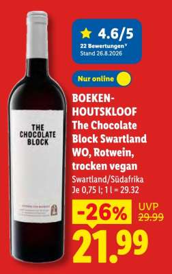 BOEKENHOUTSKLOOF The Chocolate Block Swartland WO, Rotwein, trocken vegan