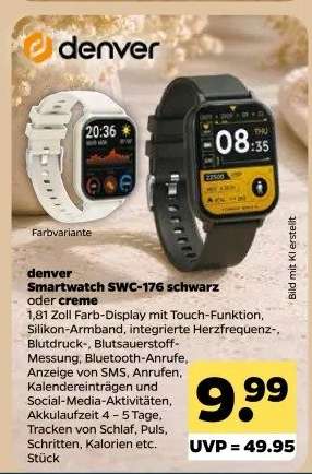 denver Smartwatch SWC-176 schwarz oder creme