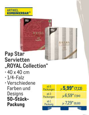 Pap Star Servietten „ROYAL Collection“