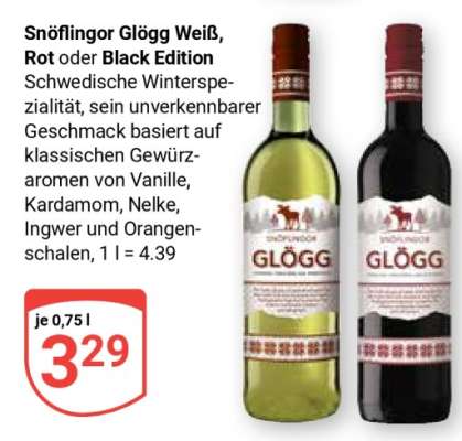 Snöflingor Glögg Weiß, Rot oder Black Edition